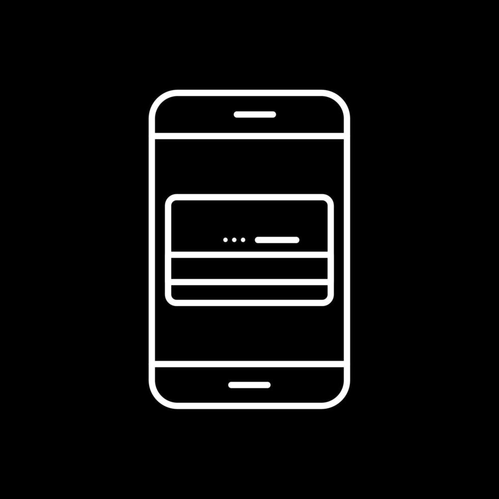 icône inversée de la ligne bancaire mobile vecteur