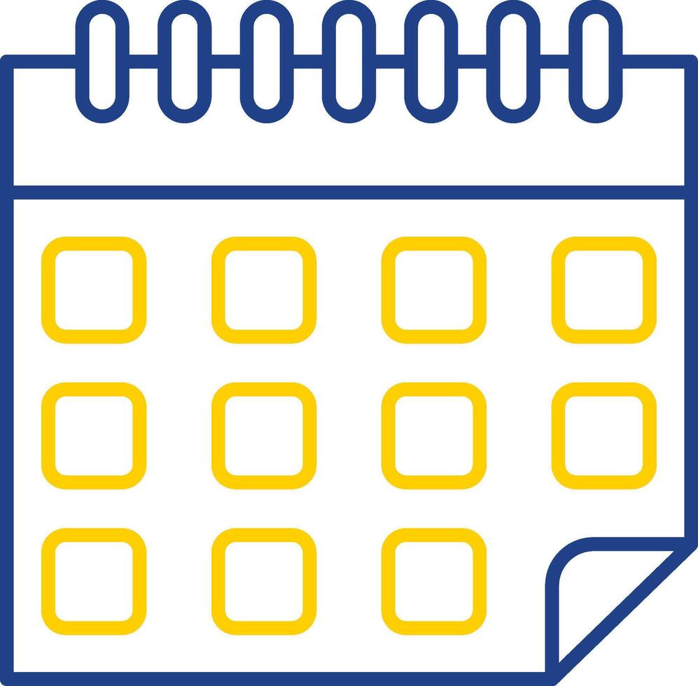 icône de deux couleurs de ligne de calendrier vecteur