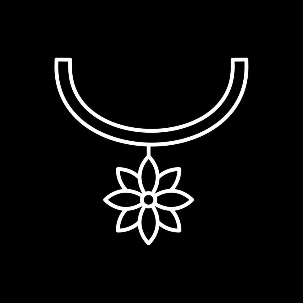 fleur Collier ligne inversé icône vecteur