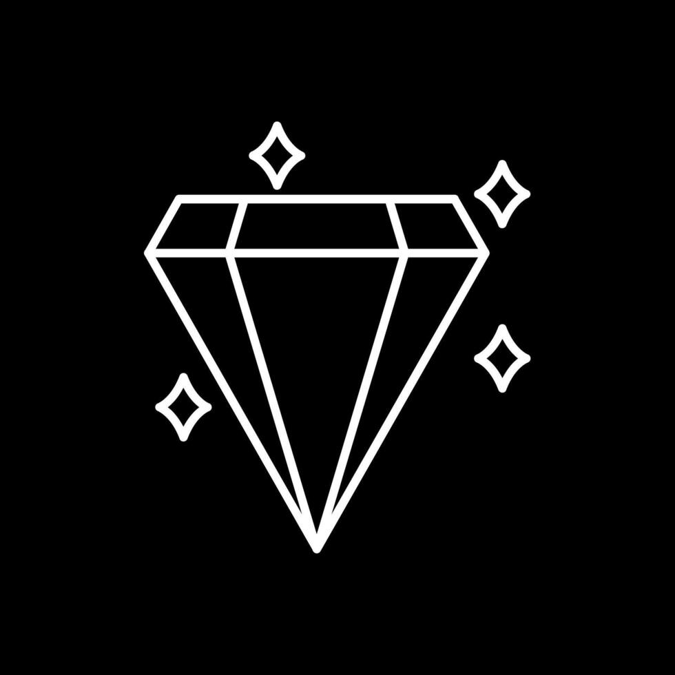 icône inversée de ligne de diamant vecteur