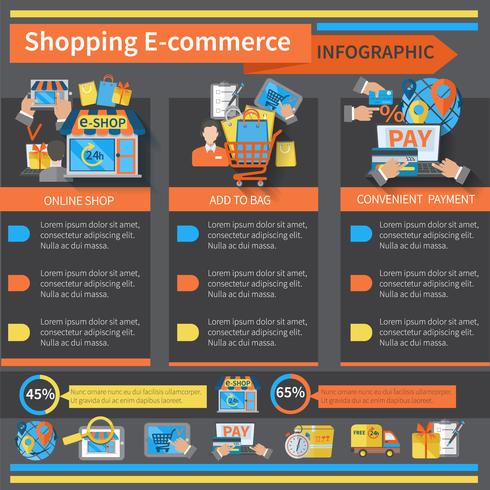 Shopping Infographie en ligne vecteur