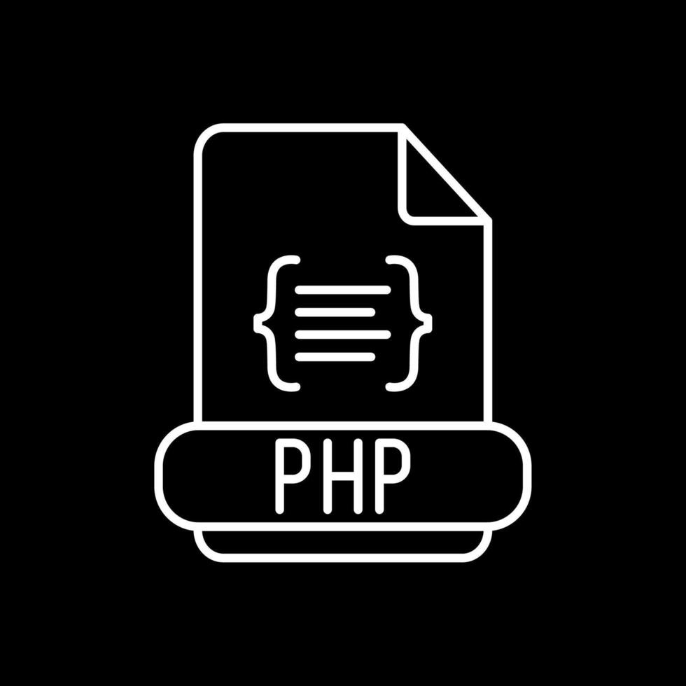 php ligne inversé icône vecteur
