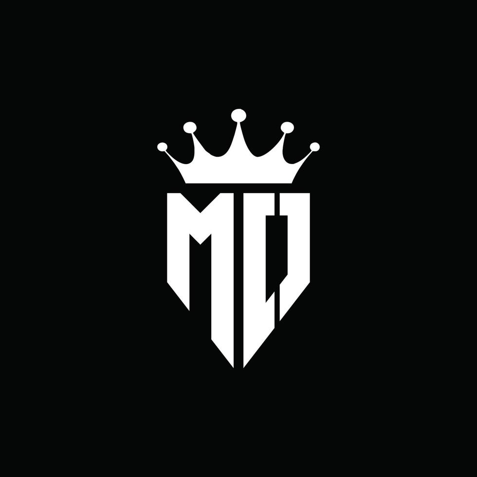 style d'emblème monogramme logo mo avec modèle de conception de forme de couronne vecteur