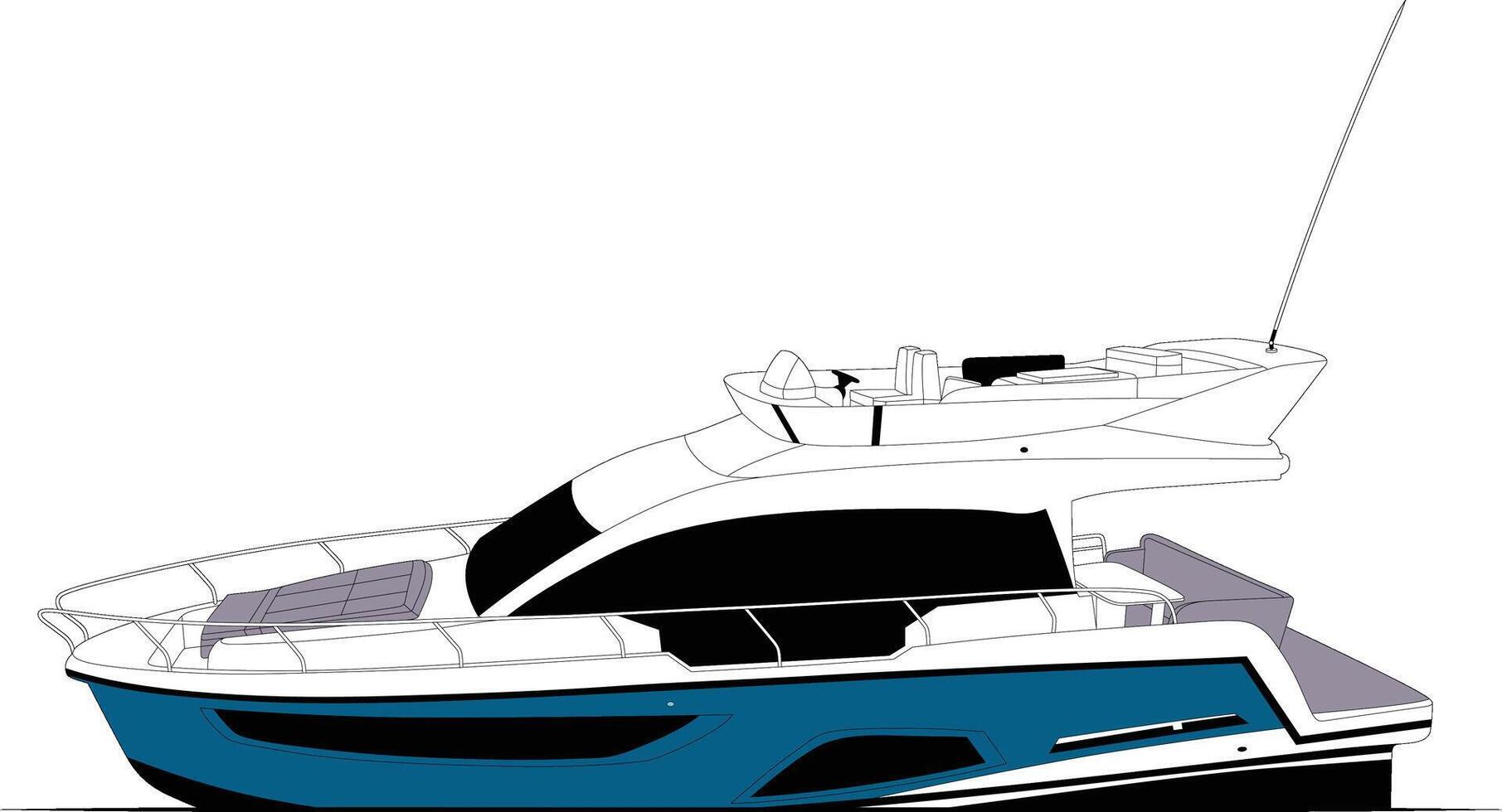 bateau ligne art et illustration dans . vecteur