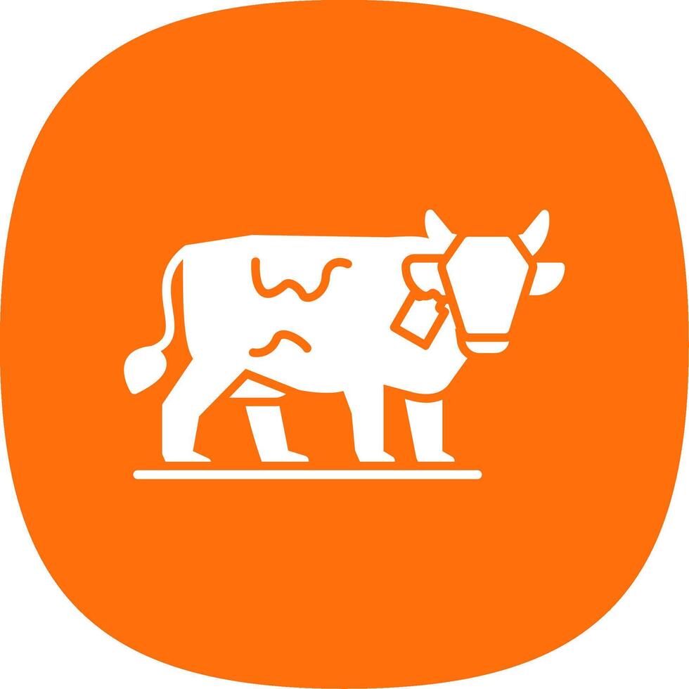 bétail agriculture glyphe courbe icône vecteur