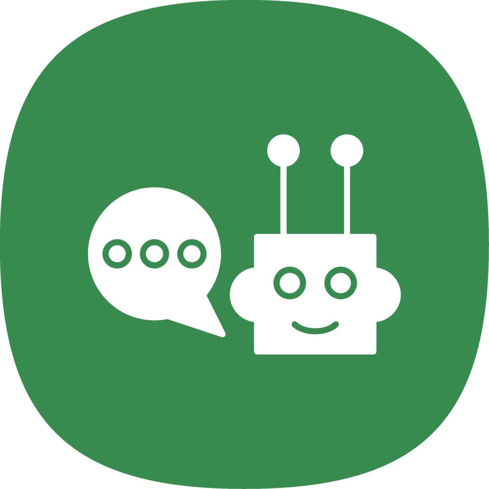 chatbot glyphe courbe icône vecteur