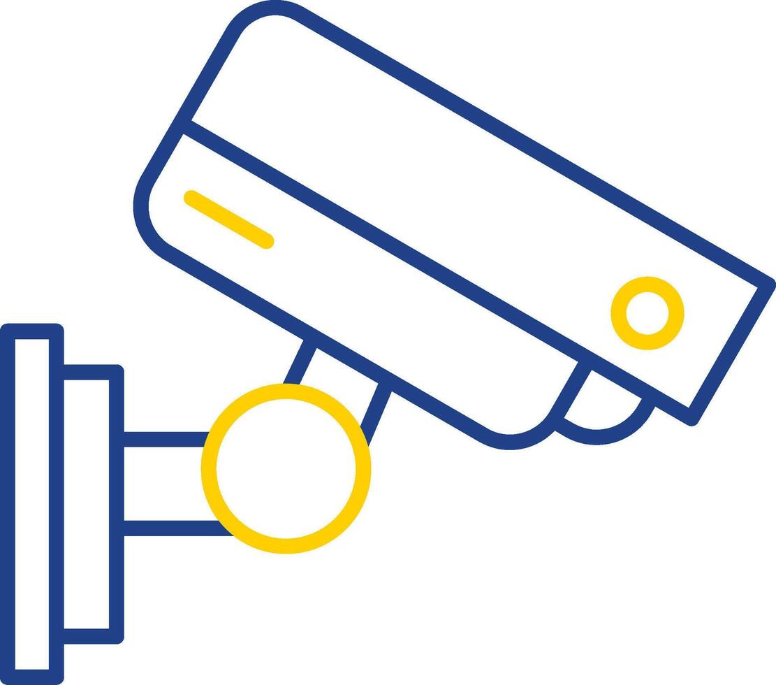 icône de deux couleurs de ligne de caméra de sécurité vecteur