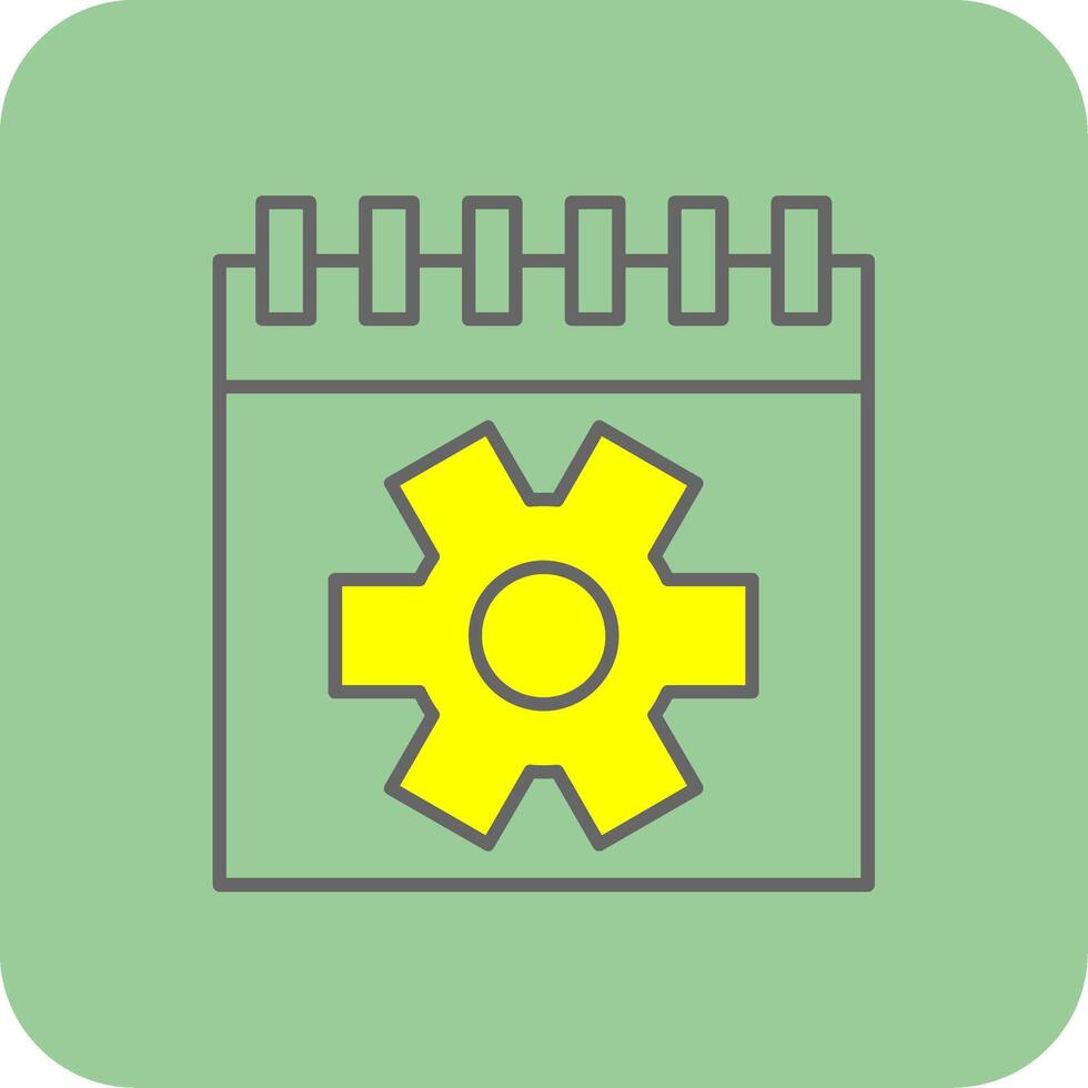 calendrier rempli Jaune icône vecteur