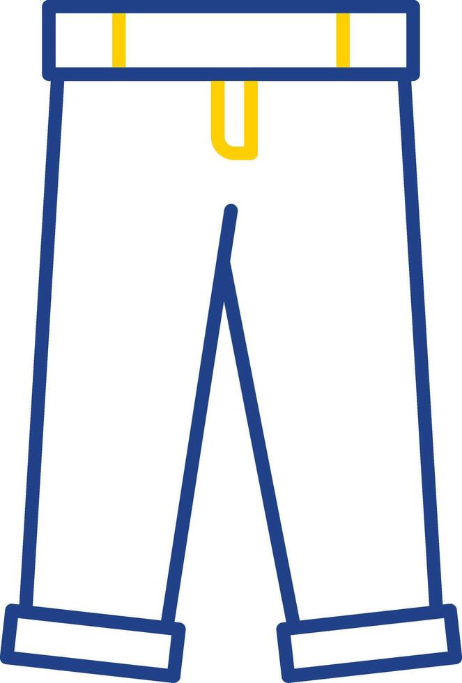 icône de deux couleurs de ligne de pantalon vecteur