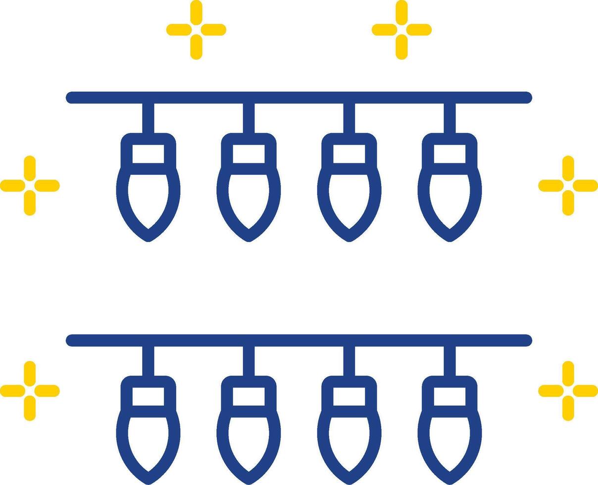 lumières ligne deux Couleur icône vecteur