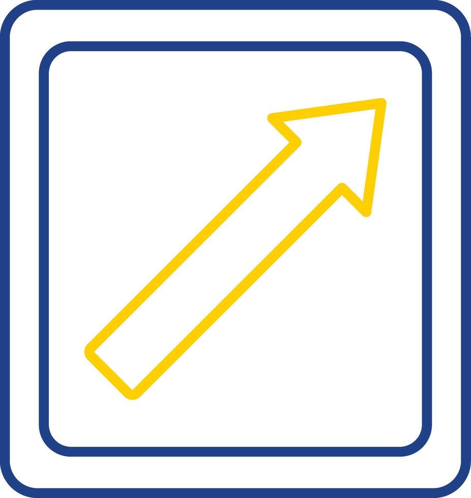 La Flèche plus haut droite ligne deux Couleur icône vecteur