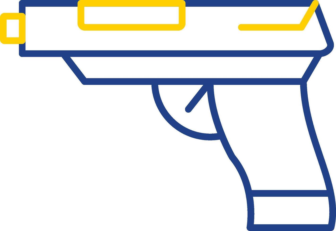 icône de deux couleurs de ligne de revolver vecteur