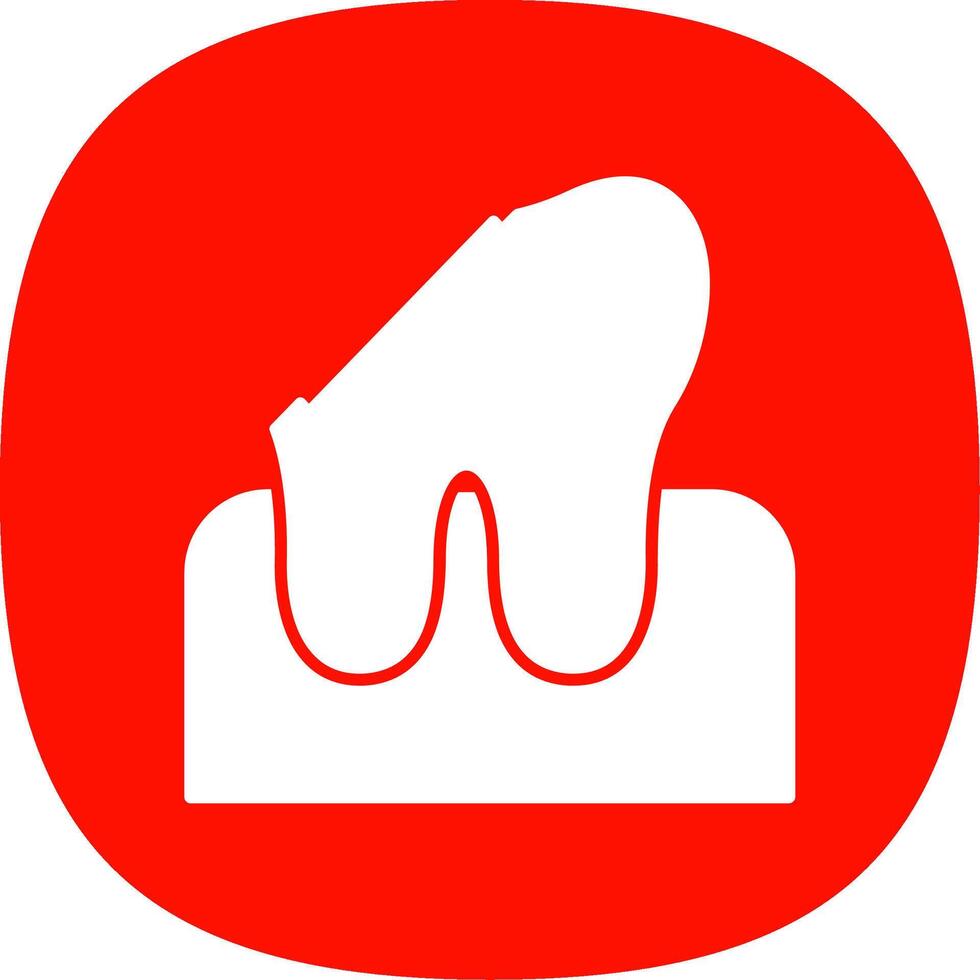 dentaire carie glyphe courbe icône vecteur