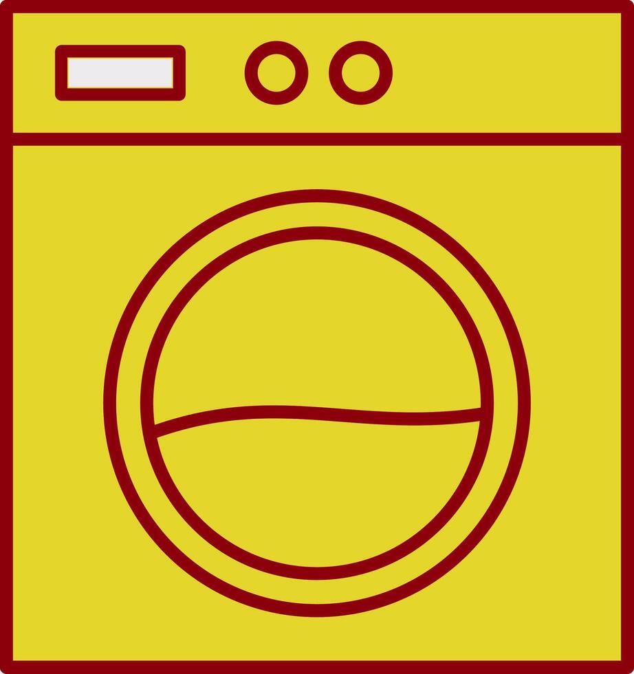 icône de deux couleurs de ligne de machine à laver vecteur
