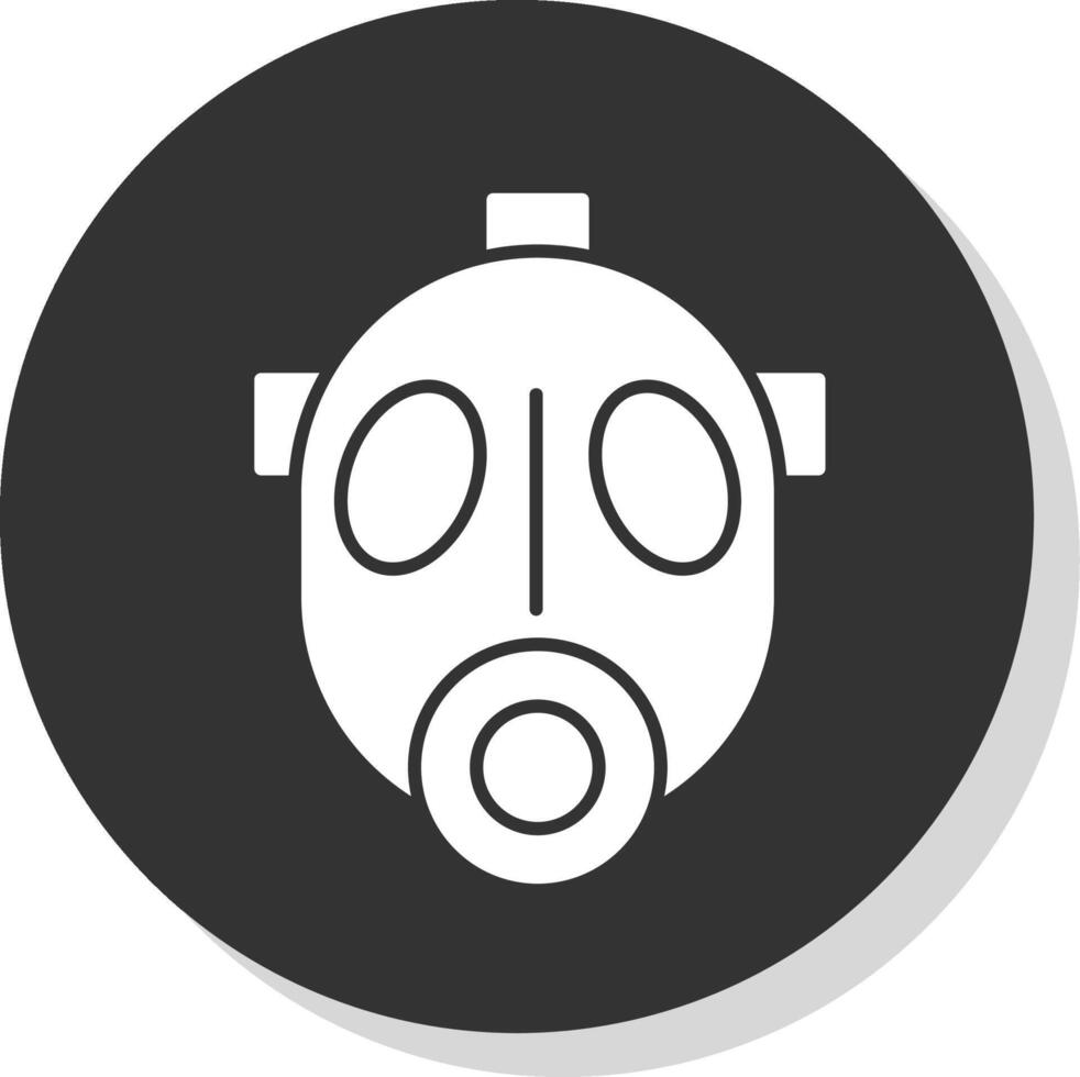 gaz masque glyphe gris cercle icône vecteur