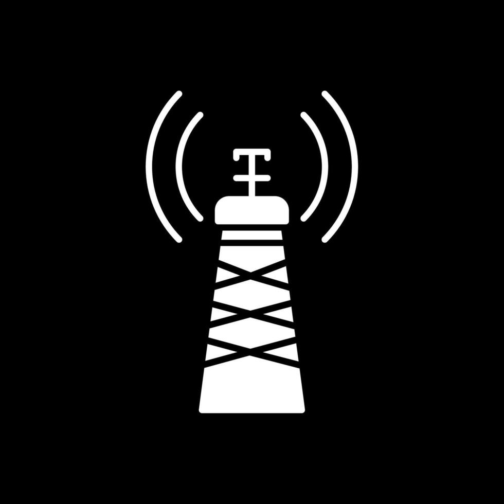 icône inversée de glyphe de tour de signal vecteur