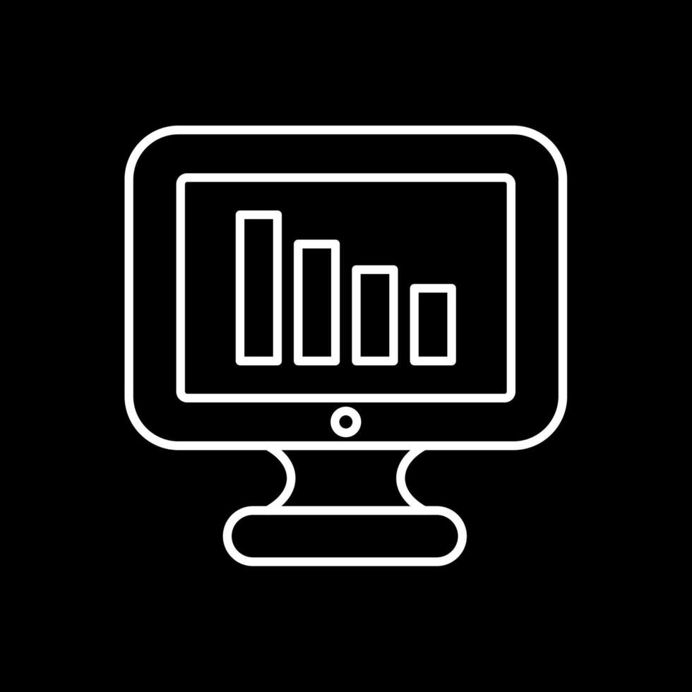 icône inversée de la ligne du graphique à barres vecteur