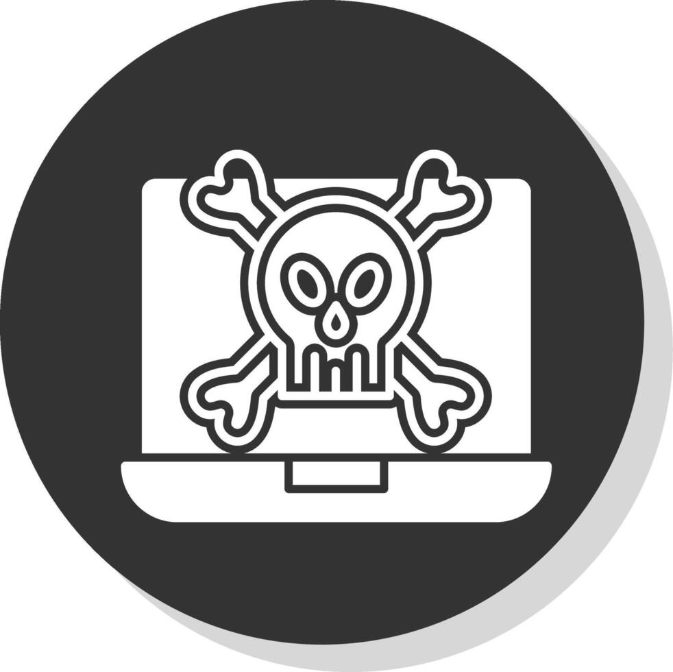 malware glyphe gris cercle icône vecteur