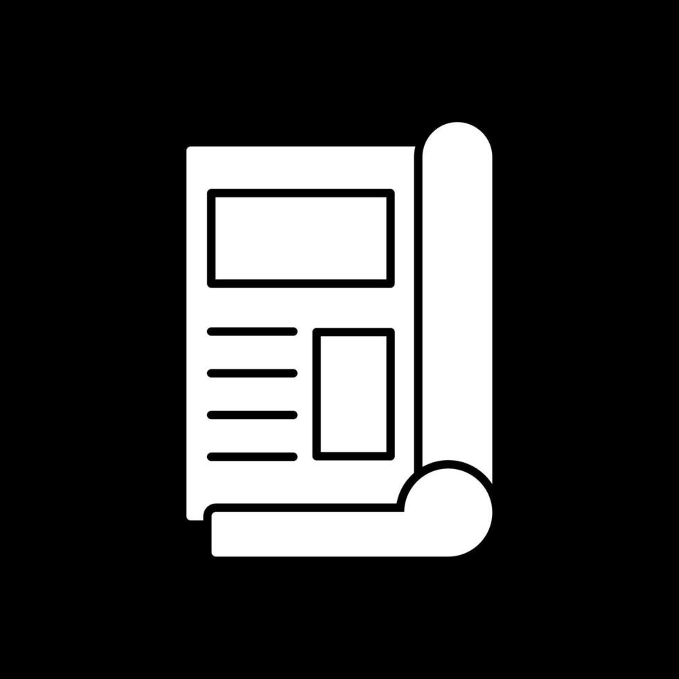 icône inversée de glyphe de magazine vecteur