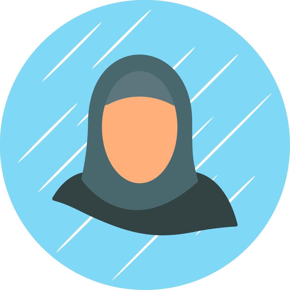 hijab plat bleu cercle icône vecteur