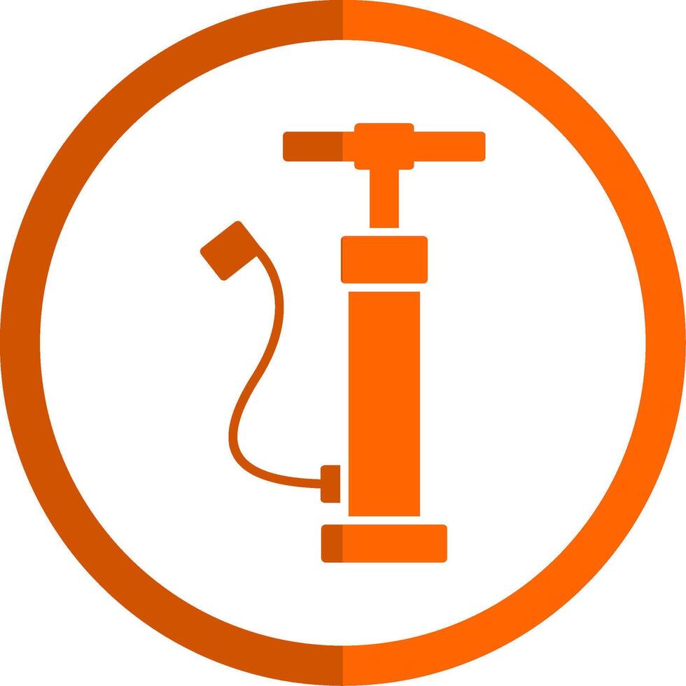 main air pompe glyphe Orange cercle icône vecteur