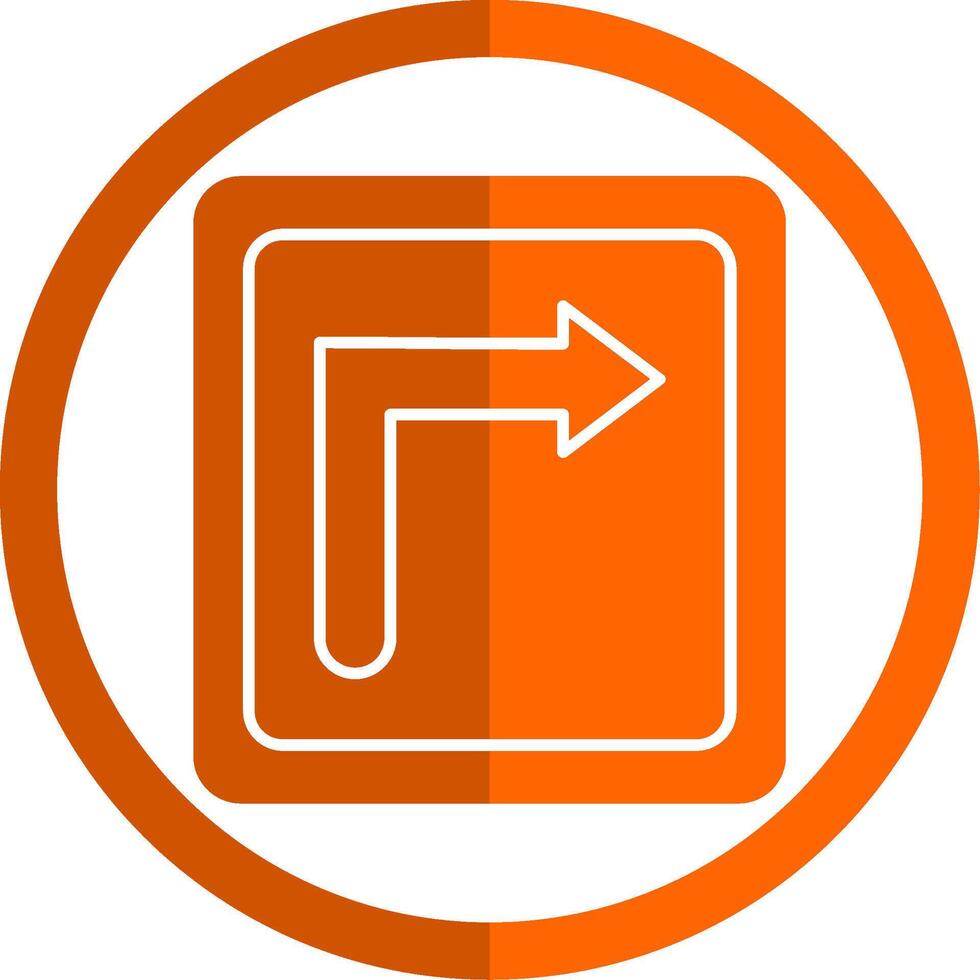 tour droite glyphe Orange cercle icône vecteur