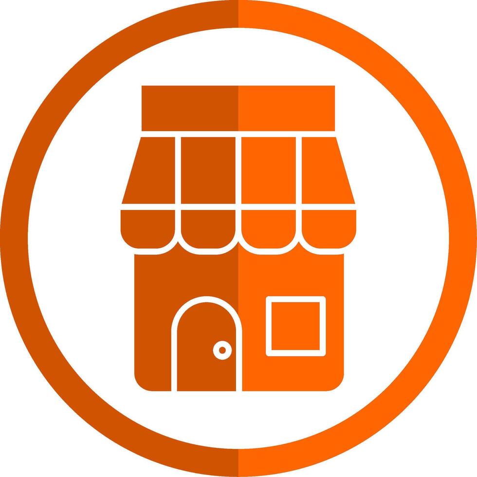 magasin glyphe Orange cercle icône vecteur