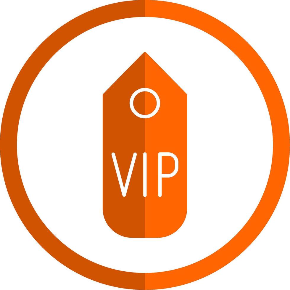 VIP passer glyphe Orange cercle icône vecteur