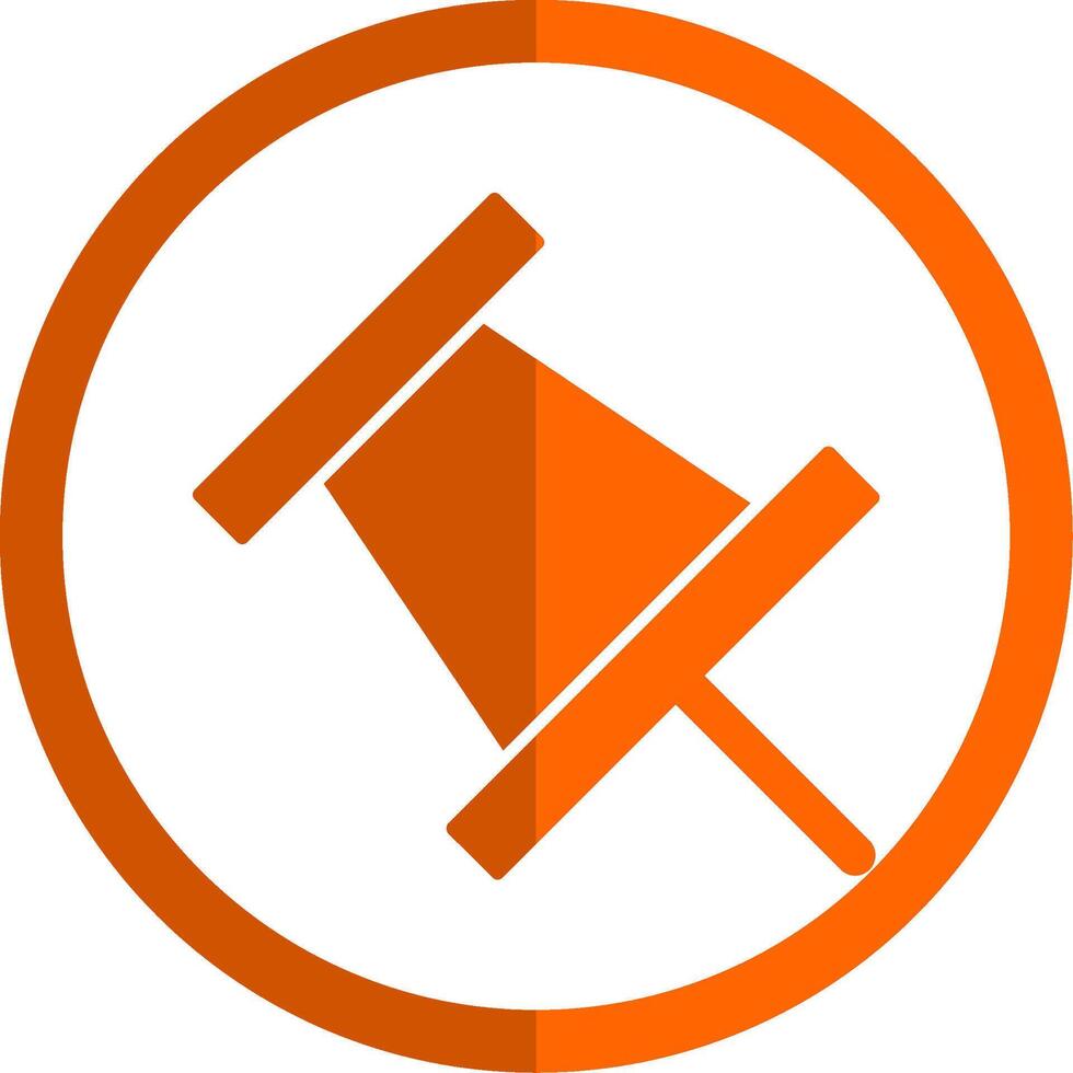 pousser épingle glyphe Orange cercle icône vecteur