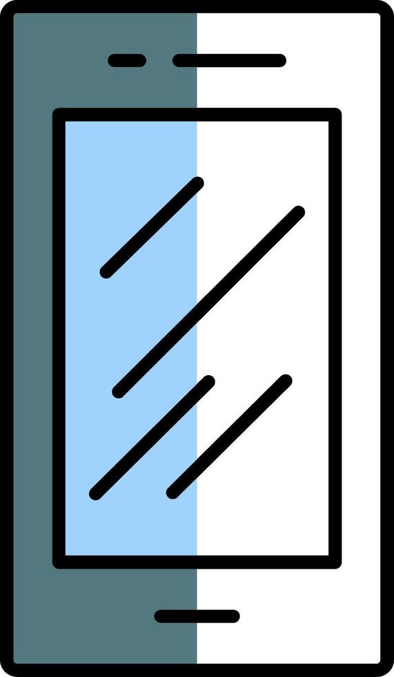 mobile téléphone rempli moitié Couper icône vecteur
