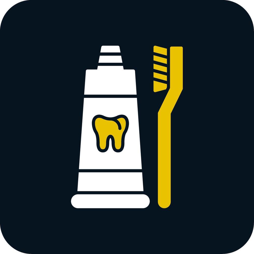 icône de dentifrice glyphe deux couleurs vecteur