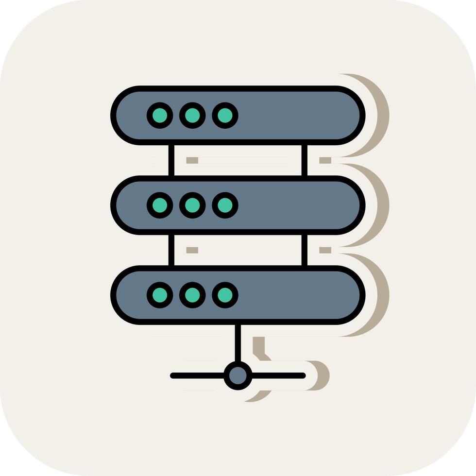 serveur ligne rempli blanc ombre icône vecteur