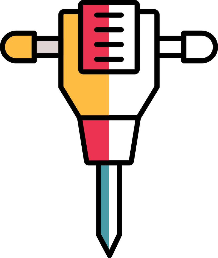 jack marteau rempli moitié Couper icône vecteur