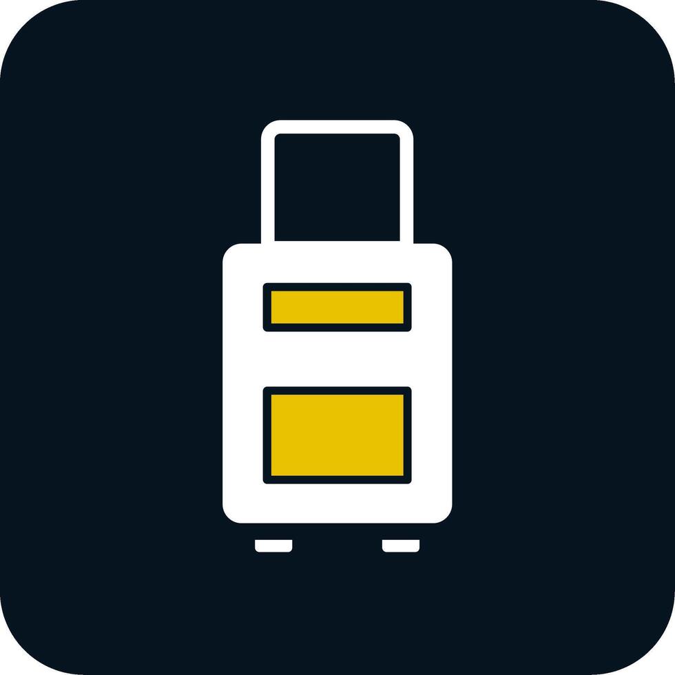 icône de deux couleurs de glyphe de bagage vecteur