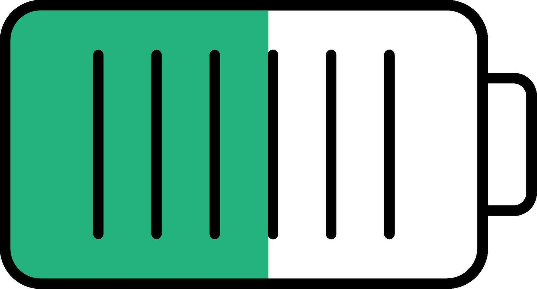 batterie rempli moitié Couper icône vecteur