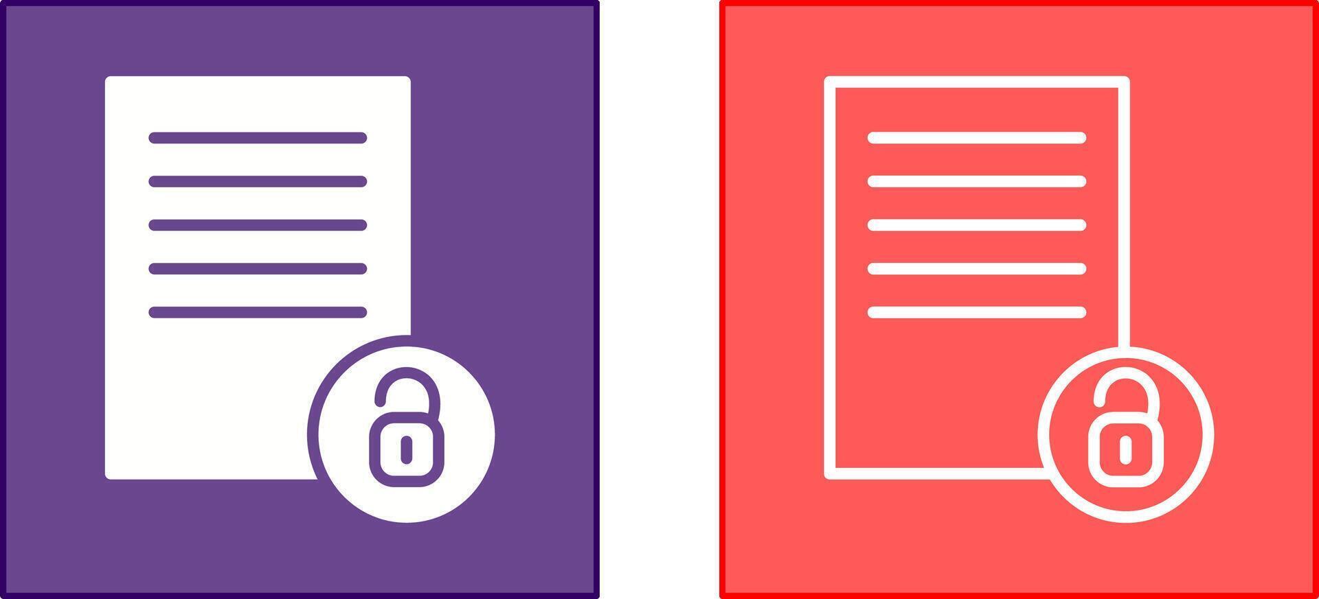 icône de déverrouillage des documents vecteur