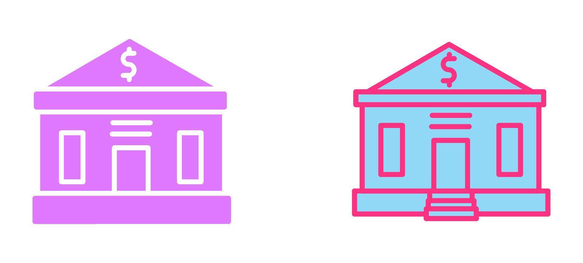 icône de bâtiment de banque vecteur