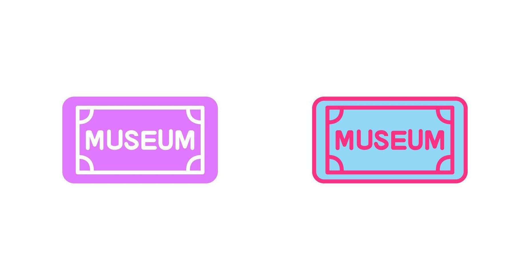 musée étiquette icône vecteur
