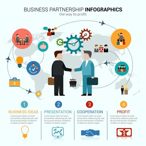 Infographie de partenariat d&#39;affaires vecteur