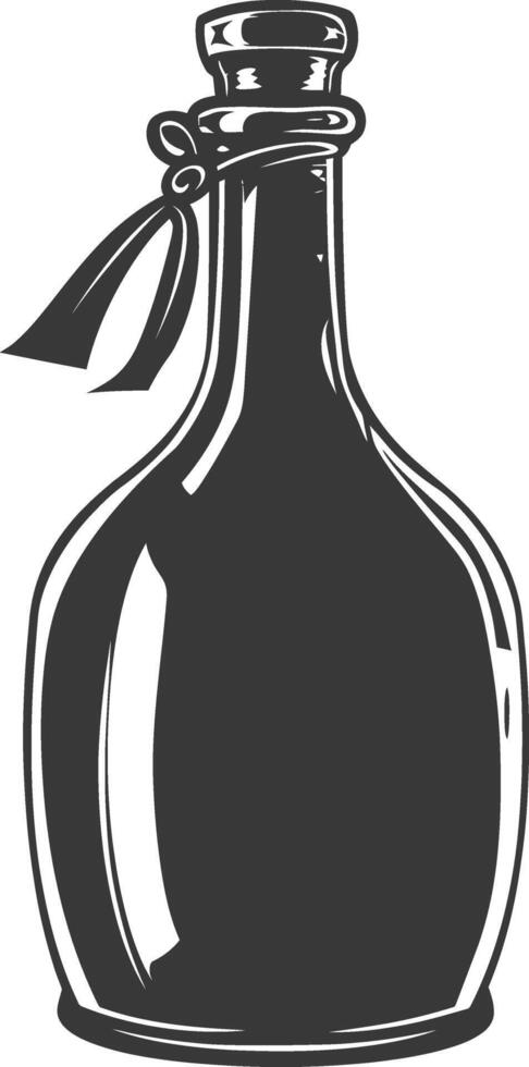 ai généré silhouette scandinave unique bouteille noir Couleur seulement vecteur