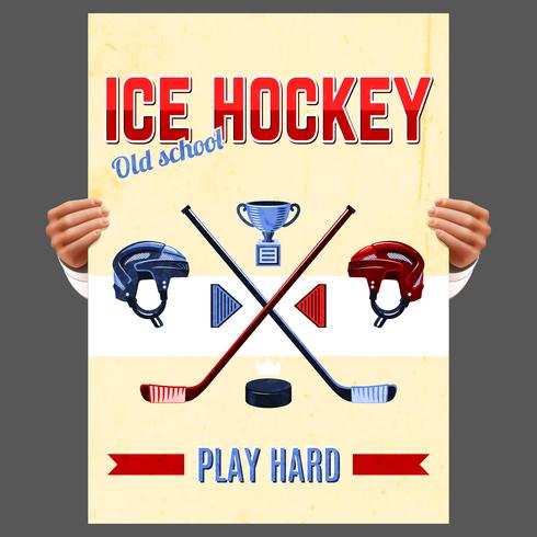 Affiche de hockey sur glace vecteur