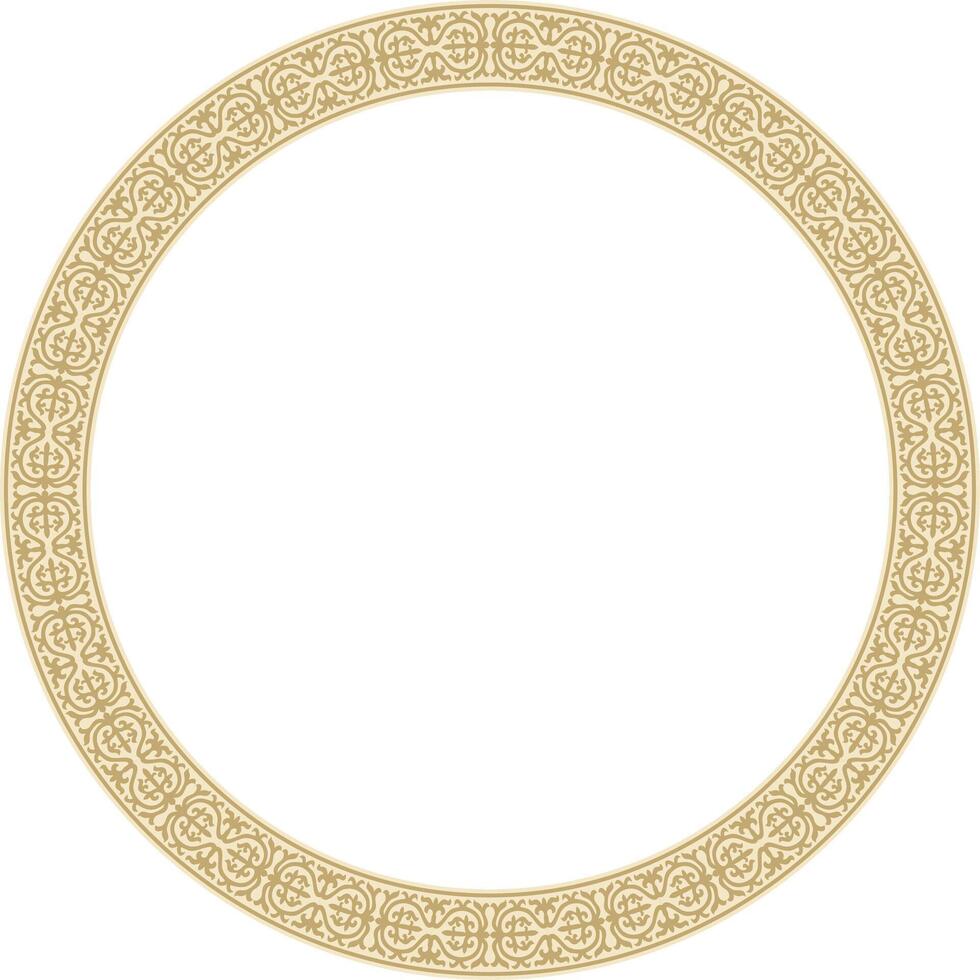 d'or rond kazakh nationale ornement. ethnique modèle de le les peuples de le génial steppe, les mongols, kirghize, kalmouks, .bouryates. cercle, Cadre frontière vecteur