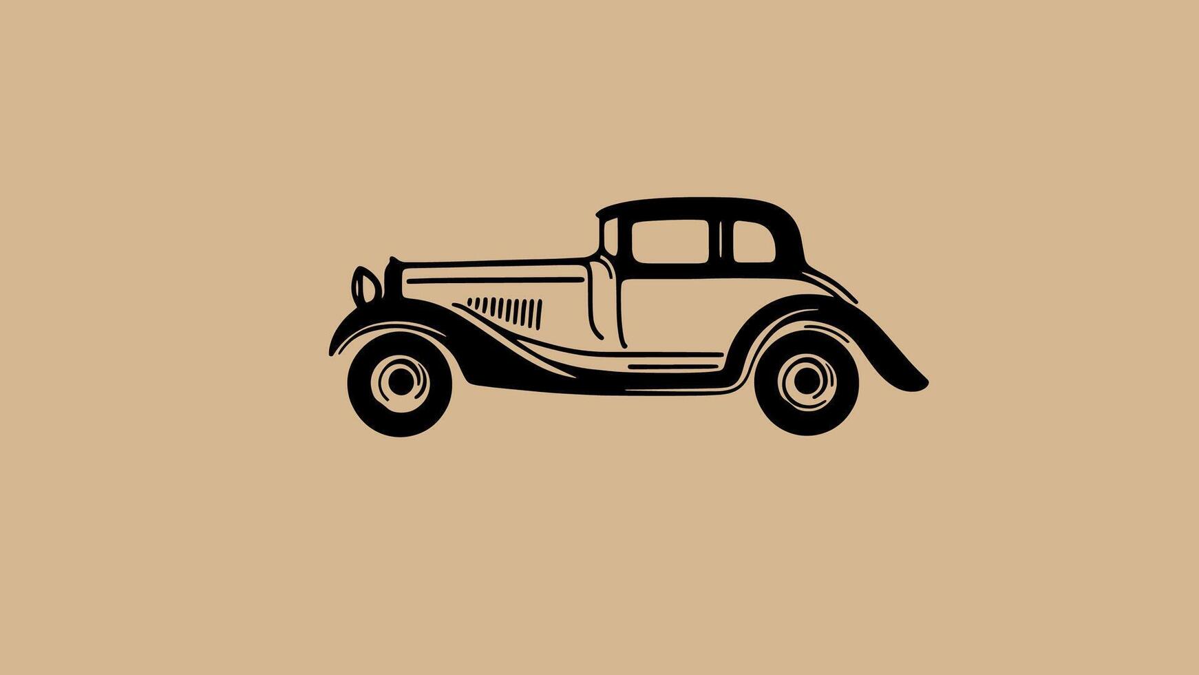 ancien rétro vieux ou classique voiture illustration dessiné à la main style vecteur