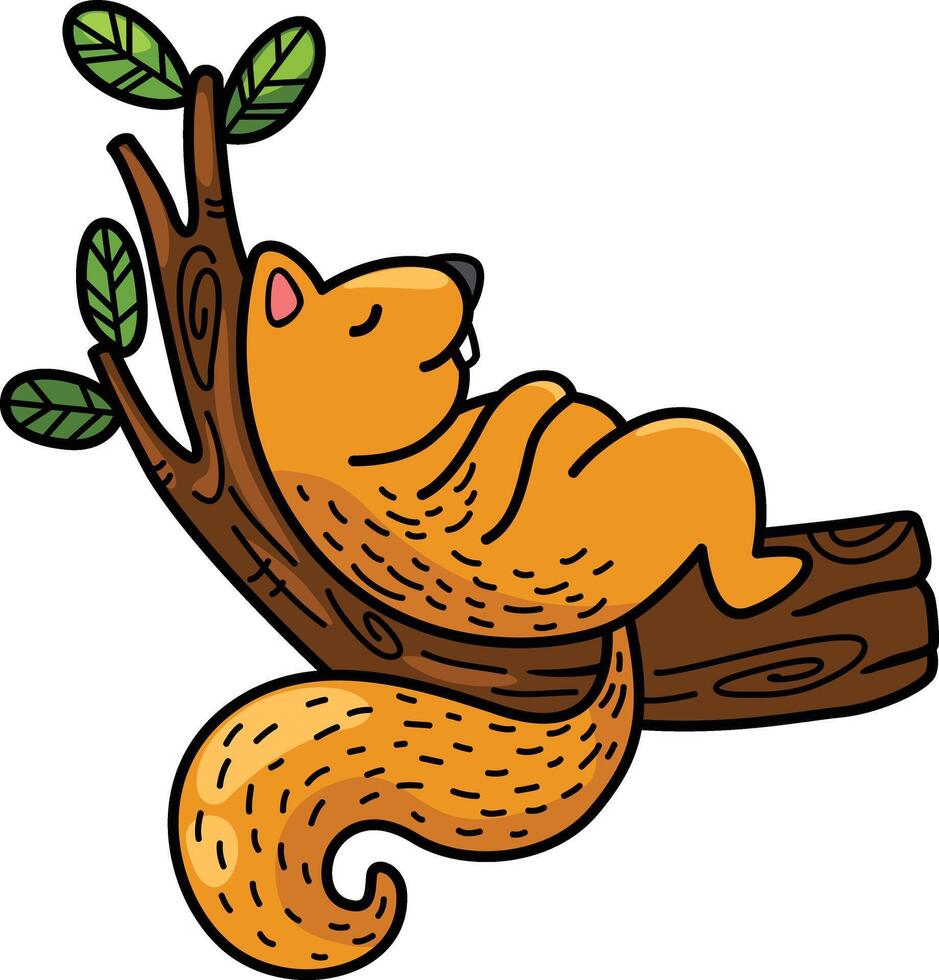 main tiré écureuil personnage illustration, vecteur