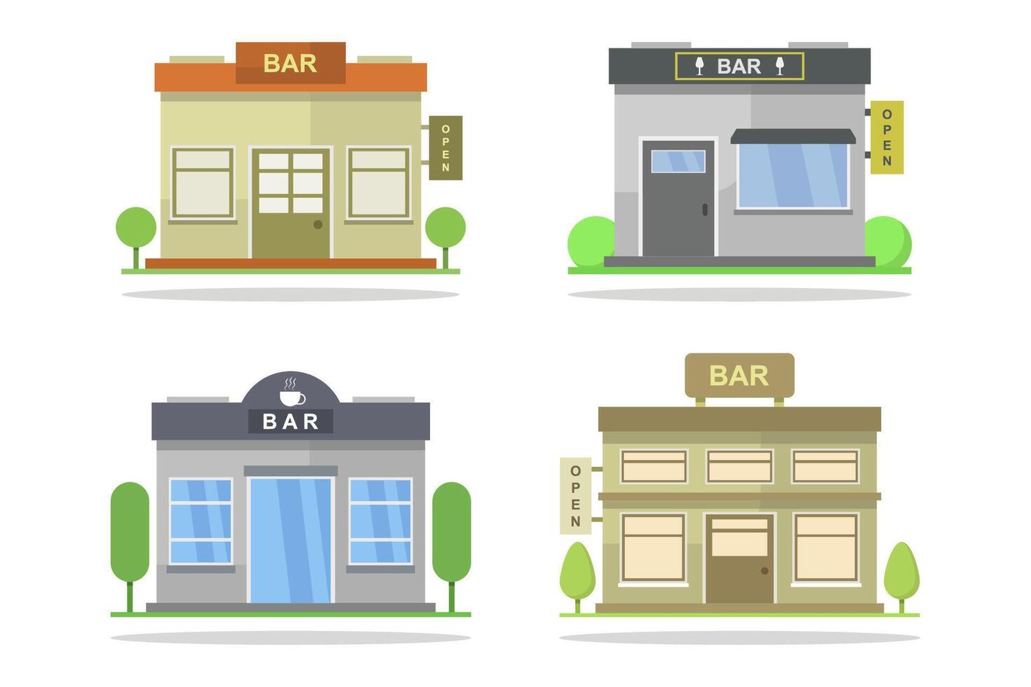 bar bâtiments illustré dans vecteur