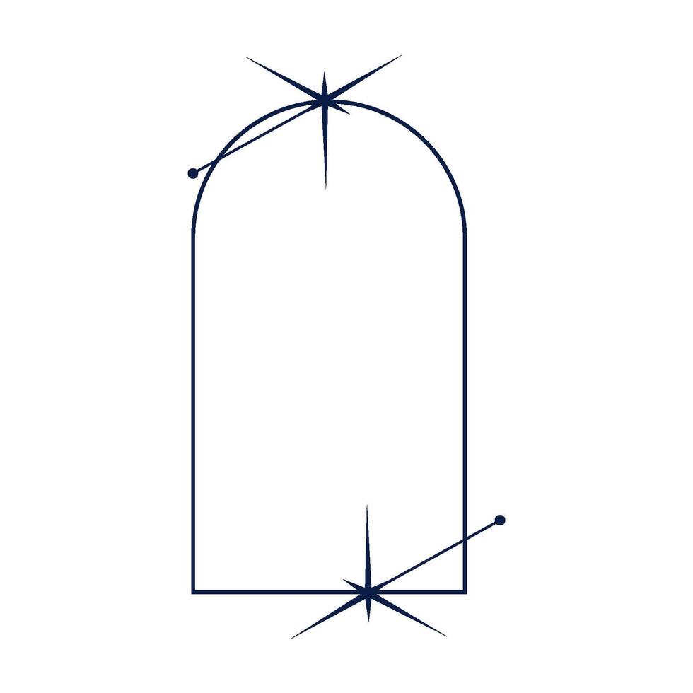 esthétique Cadre minimal élément. y2k graphique forme avec étoile et doubler. esthétique illustration. géométrique cambre pour moderne conception vecteur