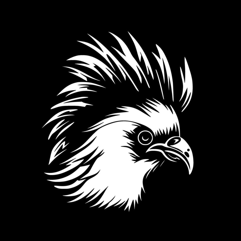 cacatoès - noir et blanc isolé icône - illustration vecteur
