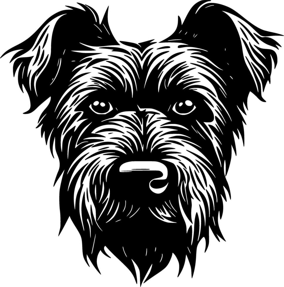 Écossais terrier - noir et blanc isolé icône - illustration vecteur