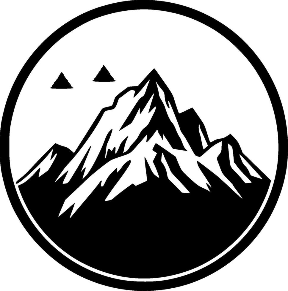 montagnes - minimaliste et plat logo - illustration vecteur