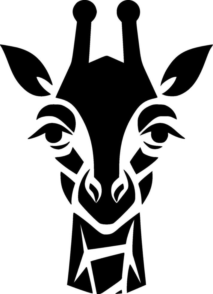 girafe - noir et blanc isolé icône - illustration vecteur
